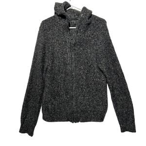 James Perse Women’s Full Zip Sweater Gray Merino Wool Camel Hair Knit Size 2